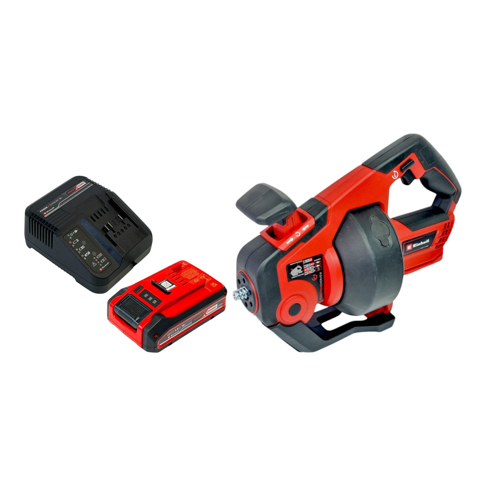 Einhell TE DA 18 760 Li Akku Rohrreiniger 18 V 7 6 m 55 mm 1x PXC Plus Akku 4 0 Ah Ladegeraet 0 - toolbrothers