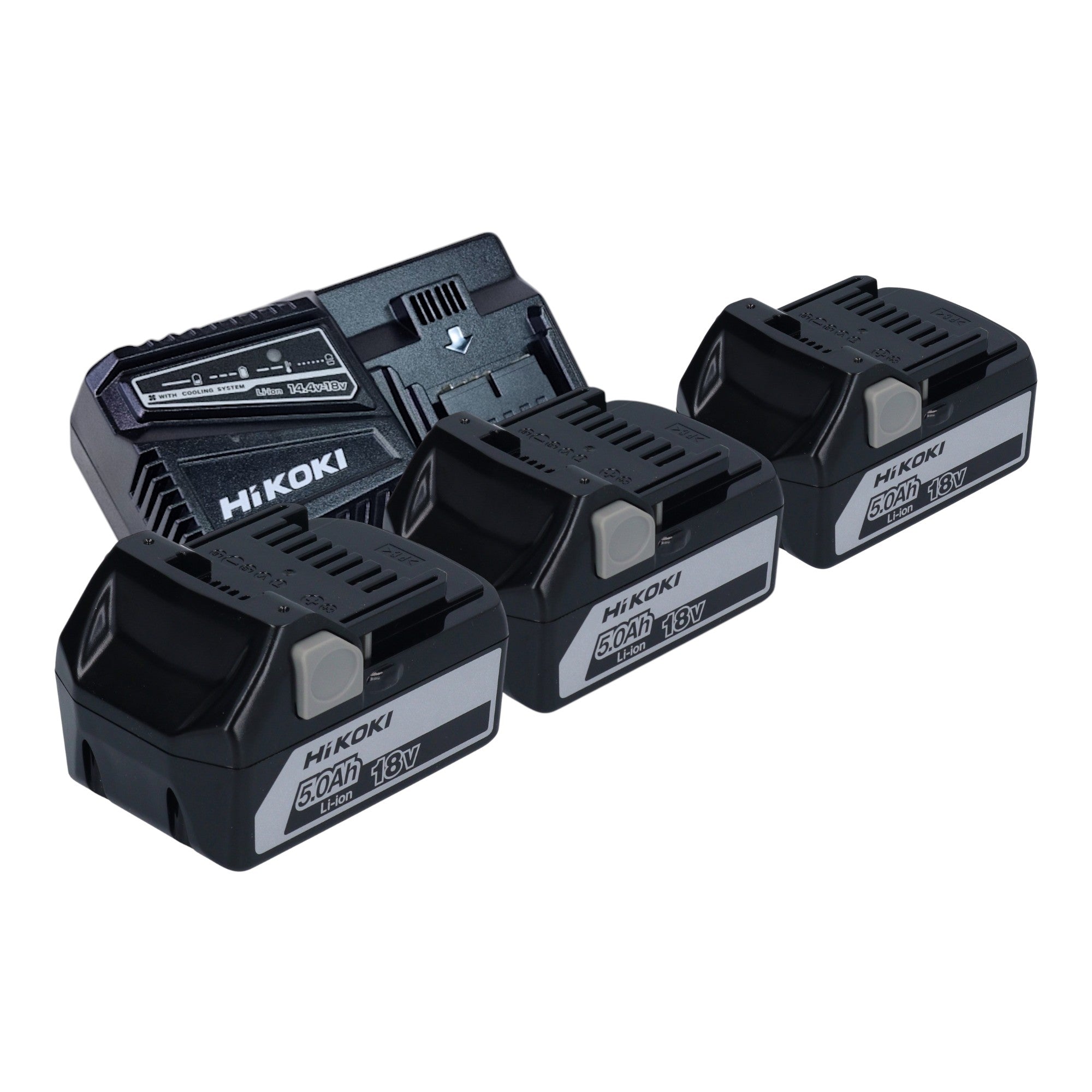 Hikoki Starter Set 3x BSL 1850 Akku 18 V 5 0 Ah Li Ion UC18YFSL Akku Ladegeraet 14 4 V 18 V MultiVolt 3 5 A 0 - toolbrothers