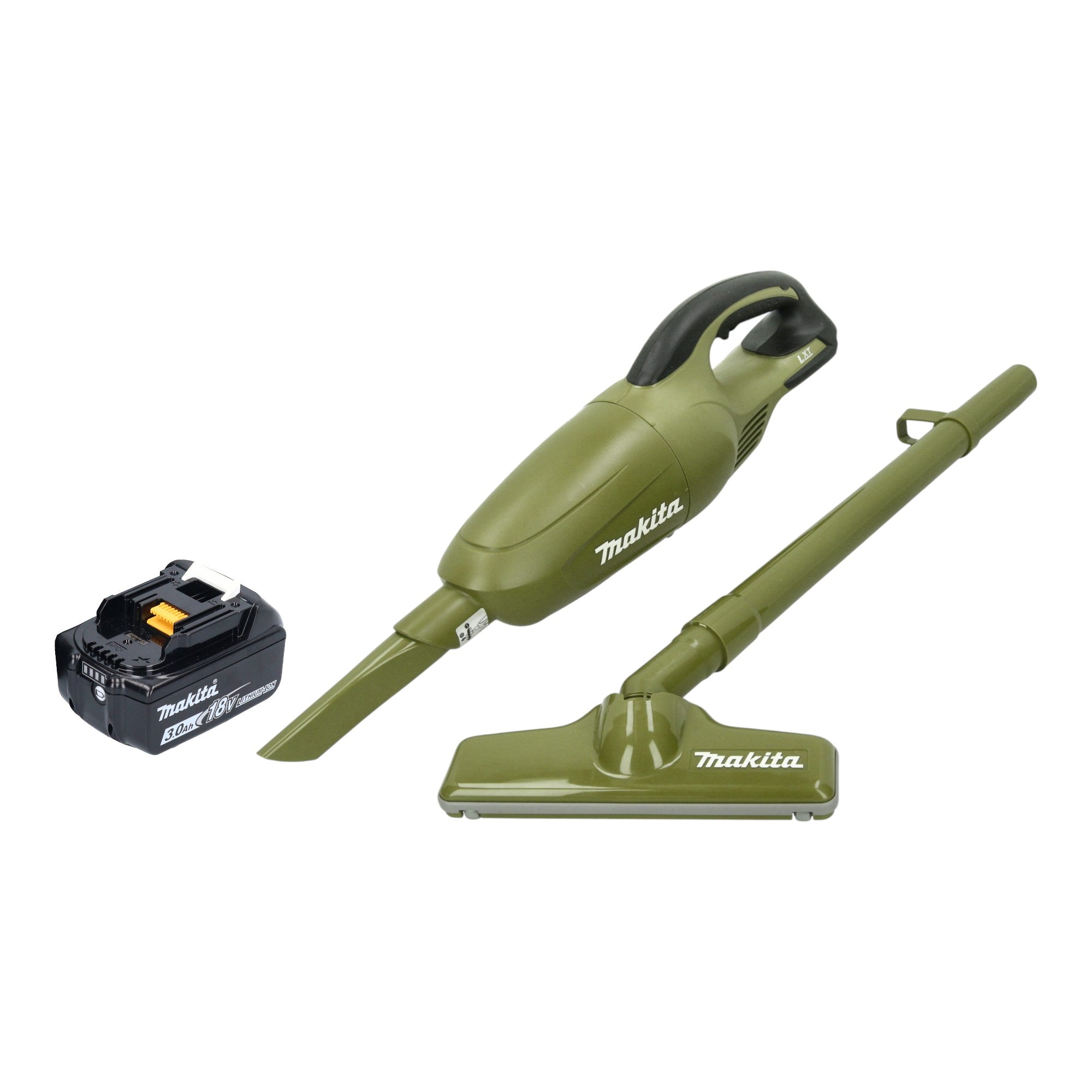 Makita DCL 180 FO Akku Staubsauger 18 V 0 65 l Olive Outdoor Adventure Serie 1x Akku 3 0 Ah ohne Ladegeraet 0 - toolbrothers