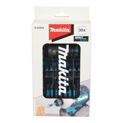 Makita E-22903 Set di punte e bussole ad impatto 1/4" / 3/8" 30 pezzi IMPACT BLACK punte / bussole ad impatto / chiavi a bussola