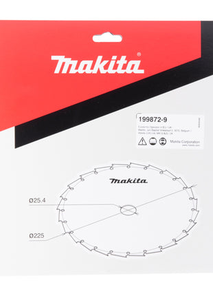 Makita Meisselzahn Saegeblatt 225 x 25 4 mm 24 Zaehne Stahl 199872 9 fuer Akku Freischneider UR 013 G 1 - toolbrothers