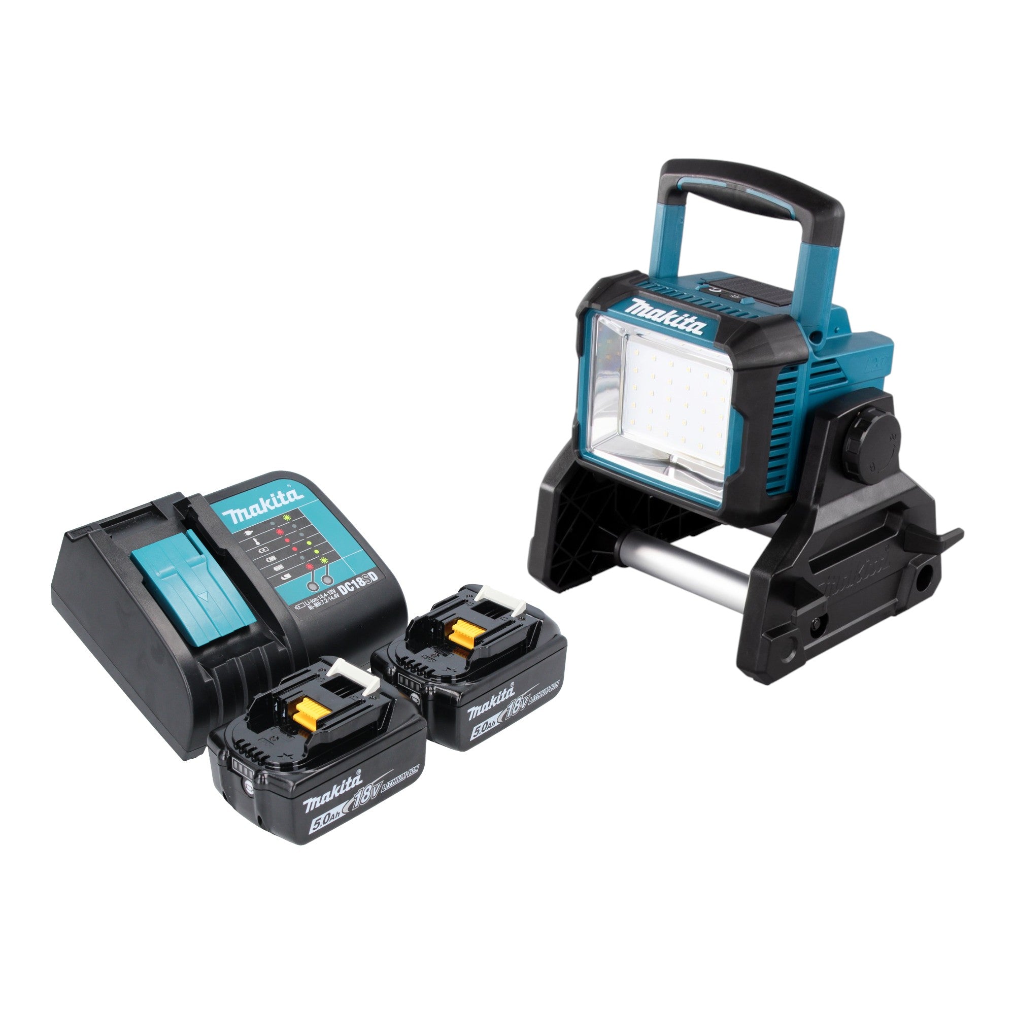 Makita DEADML 811 ST Akku Baustrahler 14 4 18 V 3000 lm LED 2x Akku 5 0 Ah Ladegeraet 0 - toolbrothers