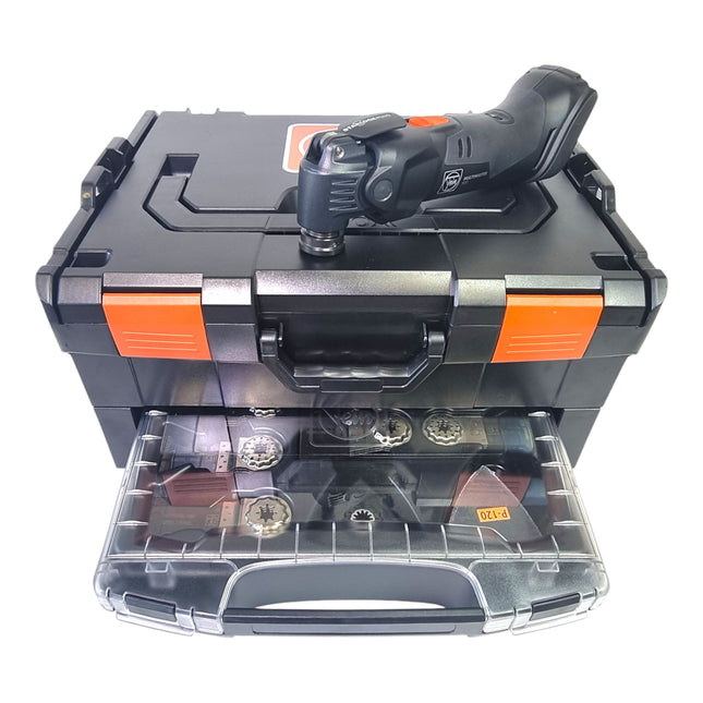 Fein Multimaster AMM 500 Plus Akku Multifunktionswerkzeug 18 V Starlock Plus Black Edition ( 71294262000 ) + 33 tlg. Zubehör + L-Boxx - ohne Akku, ohne Ladegerät