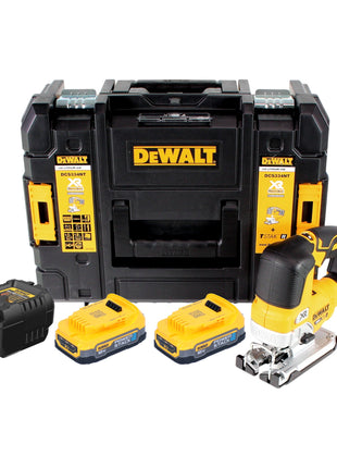 DeWalt DCS 334 E2T Akku Pendelhub Stichsaege 18 V Brushless 2x Powerstack Akku 1 7 Ah Ladegeraet TSTAK 0 - toolbrothers