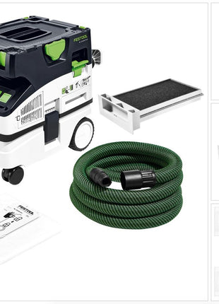 Festool CTL MINI I CLEANTEC Absaugmobil 10l Staubkl. L ( 574840) + Extra Nassfilter + Filtersäcke - Toolbrothers