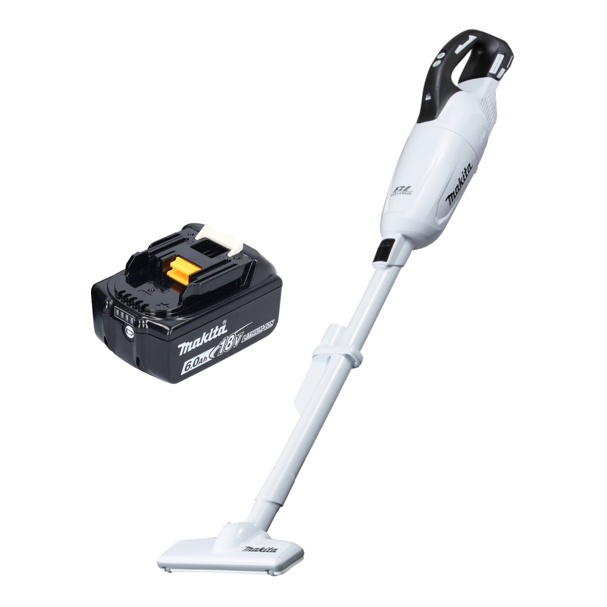 Makita DCL 281 FG1W Akku Staubsauger 18 V weiss Brushless 1x Akku 6 0 Ah ohne Ladegeraet 0 - toolbrothers
