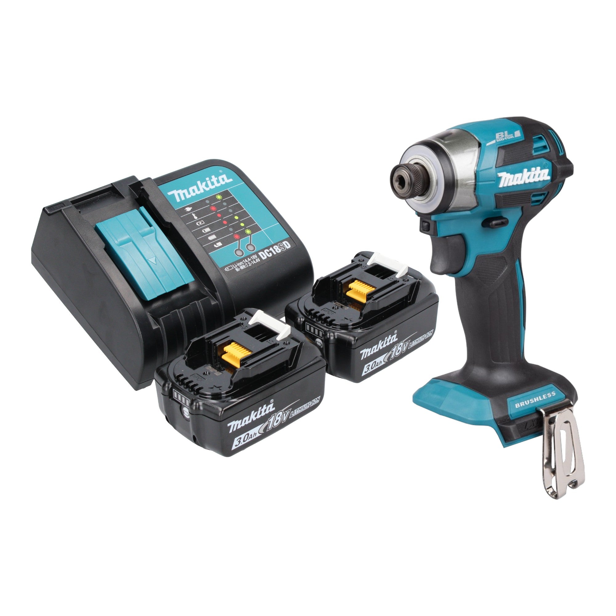 Makita DTD 173 SF Akku Schlagschrauber 18 V 180 Nm 1 4 Brushless 2x Akku 3 0 Ah Ladegeraet 0 - toolbrothers