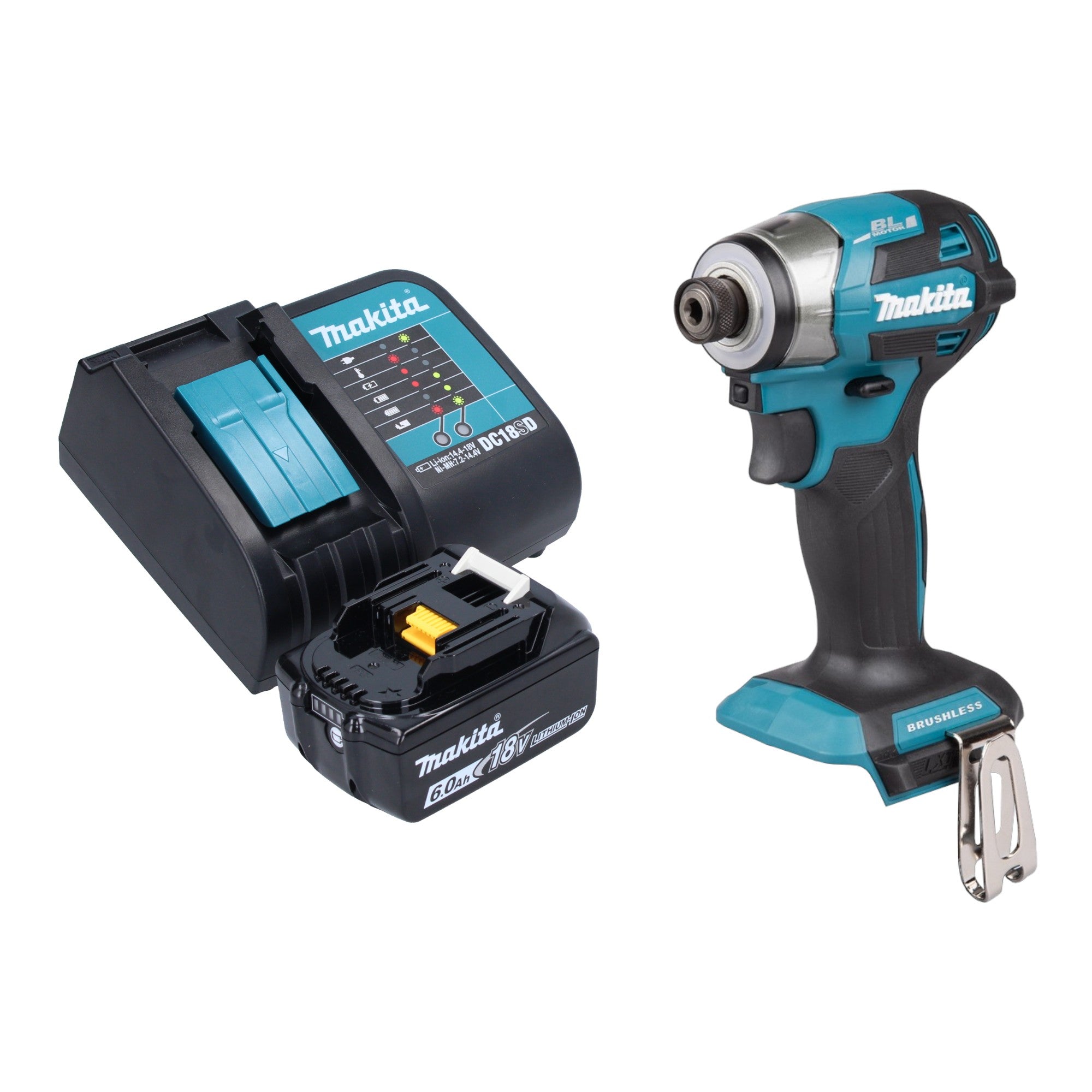 Makita DTD 173 SG1 Akku Schlagschrauber 18 V 180 Nm 1 4 Brushless 1x Akku 6 0 Ah Ladegeraet 0 - toolbrothers