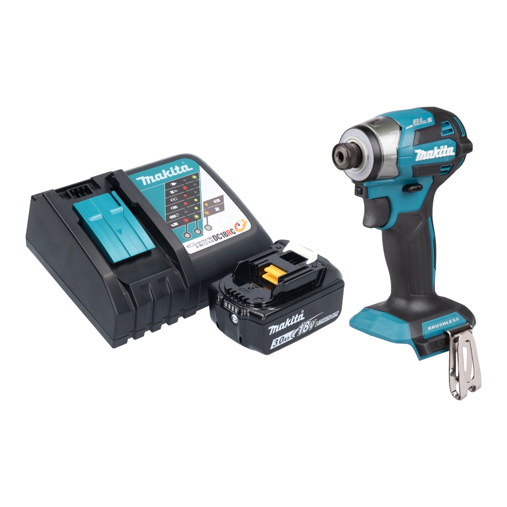 Makita DTD 173 RF1 Akku Schlagschrauber 18 V 180 Nm 1 4 Brushless 1x Akku 3 0 Ah Ladegeraet 0 - toolbrothers