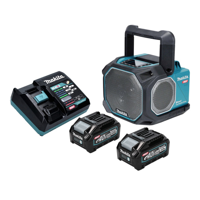 Makita MR 014 GM201 Lautsprecher 14 4 18 40 V AC DC Bluetooth Mikrofon 2x Akku 4 0 Ah Ladegeraet 0 - toolbrothers