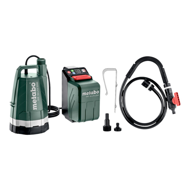 Metabo TPF 18 LTX 2200 Akku Tauch und Regenfasspumpe 18 V 2200 l h 2x LiHDX Akku 8 0 Ah Ladegeraet 1 - toolbrothers