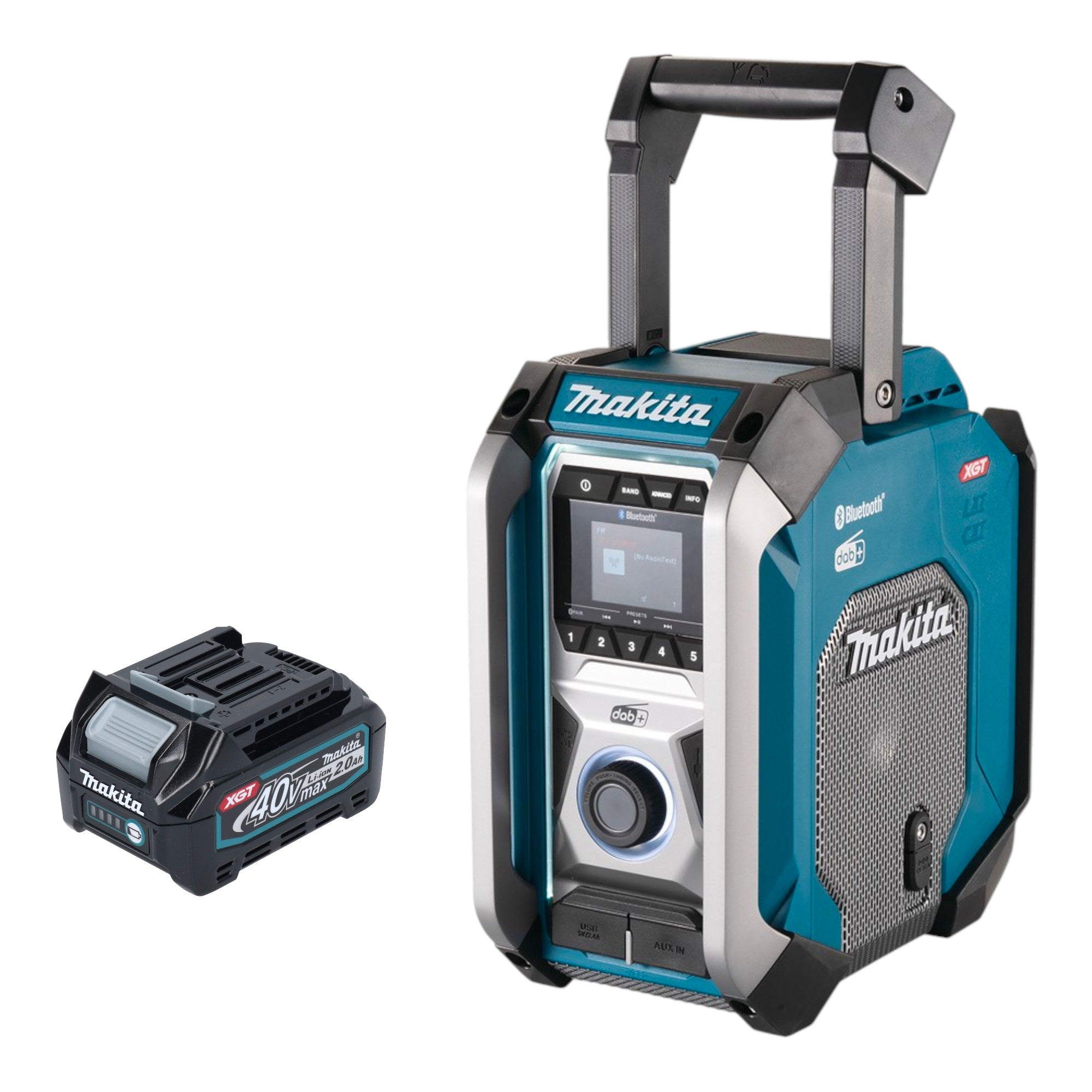 Makita MR 007 GA1 Akku Baustellenradio 12 40 V max Bluetooth DAB USB 1x Akku 2 0 Ah ohne Ladegeraet 0 - toolbrothers
