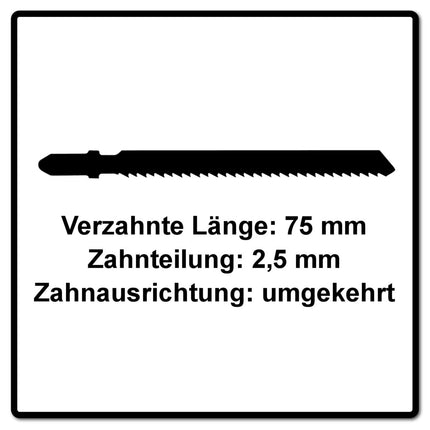 Festool S 75/2,5 R/5 WOOD Fine Cut Stichsägeblatt 75 mm 5 Stk. ( 204259 ) konisch geschliffen für sauberen Schnitt, HCS Stahl - Toolbrothers
