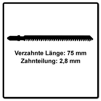 Festool S 75/2,8/5 Stichsägeblatt WOOD STRAIGHT CUT 5 Stück ( 204260 ) für PS 300, PSB 300, PS 400, PSC 400, PSBC 400, PSB 400, PS 420, PSB 420, PSC 420, PSBC 420