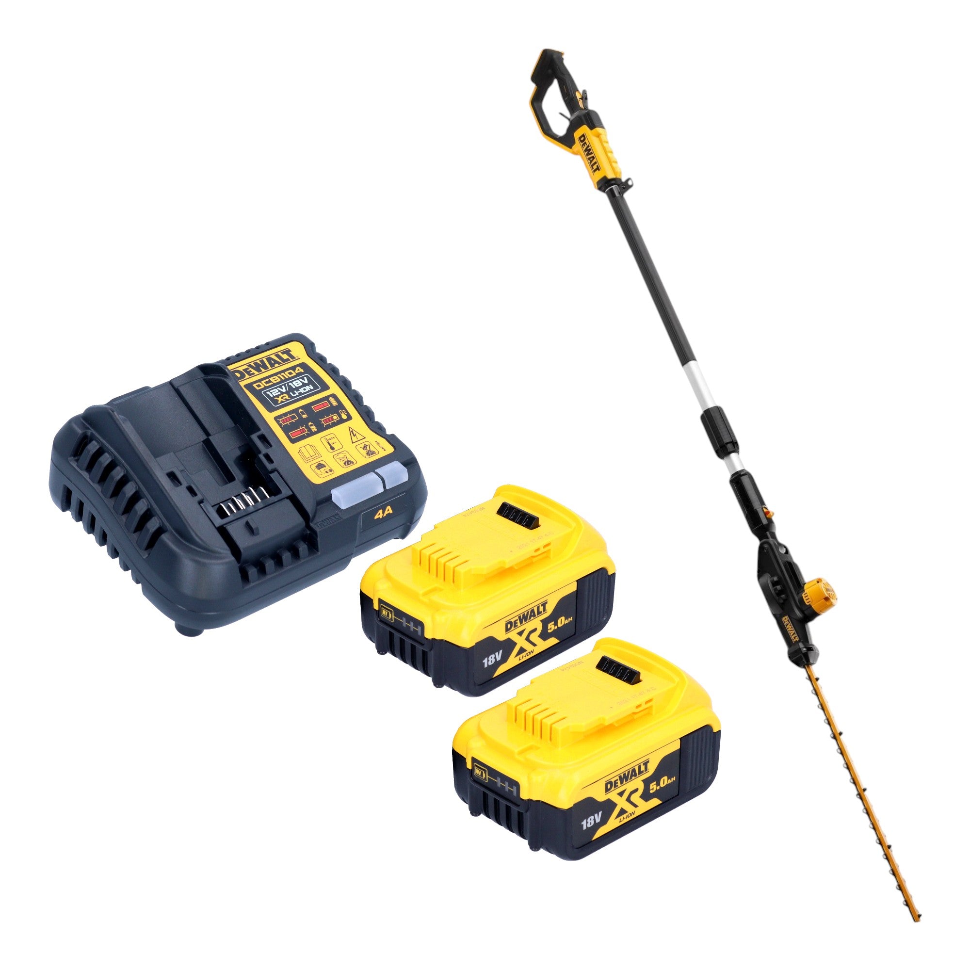 DeWalt DCMPH 566 P2 Akku Stabheckenschere 18 V 55 cm 2x Akku 5 0 Ah Ladegeraet 0 - toolbrothers