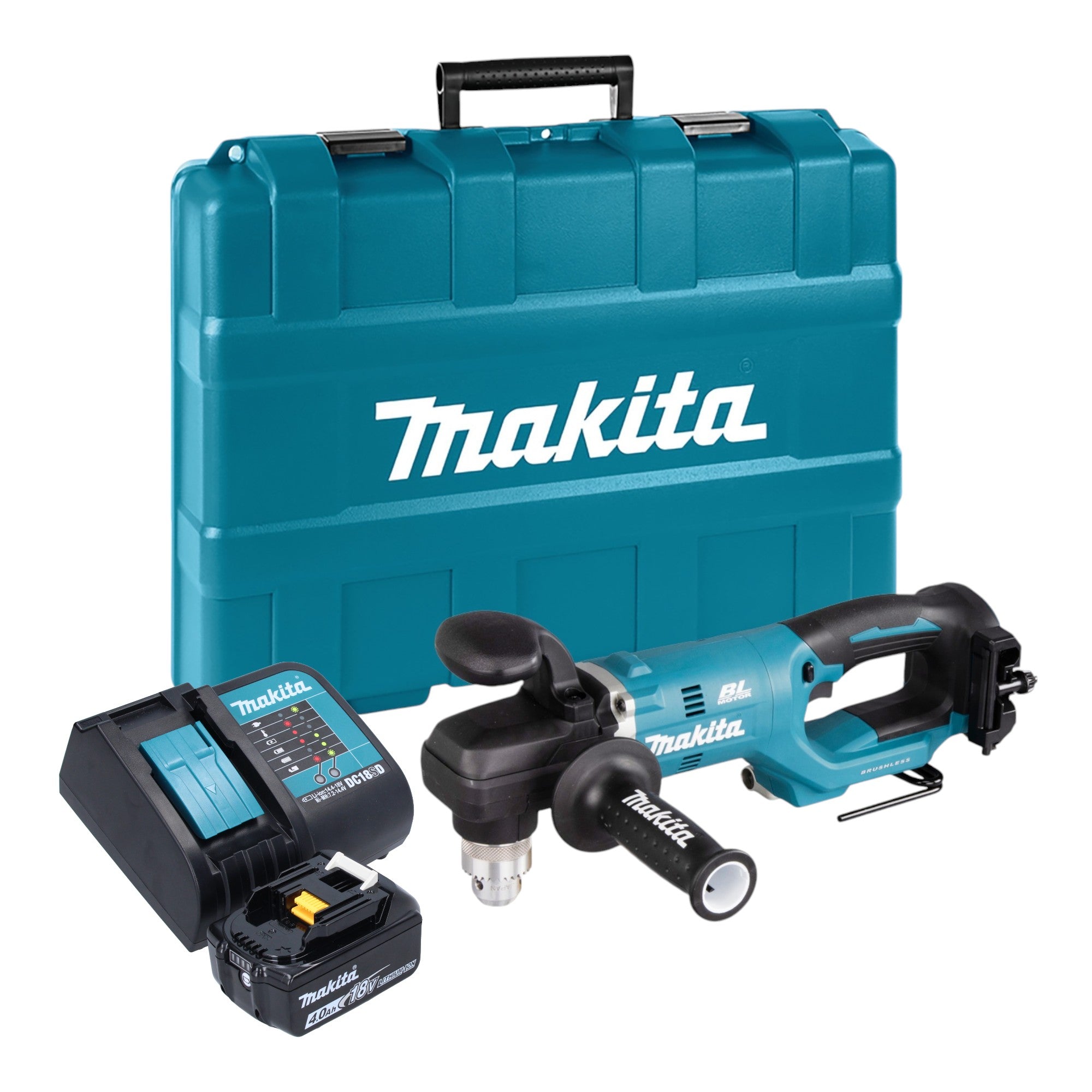Makita DDA 450 SM1K Akku Winkelbohrmaschine 18 V 70 Nm Brushless 1x Akku 4 0 Ah Ladegeraet Koffer 0 - toolbrothers