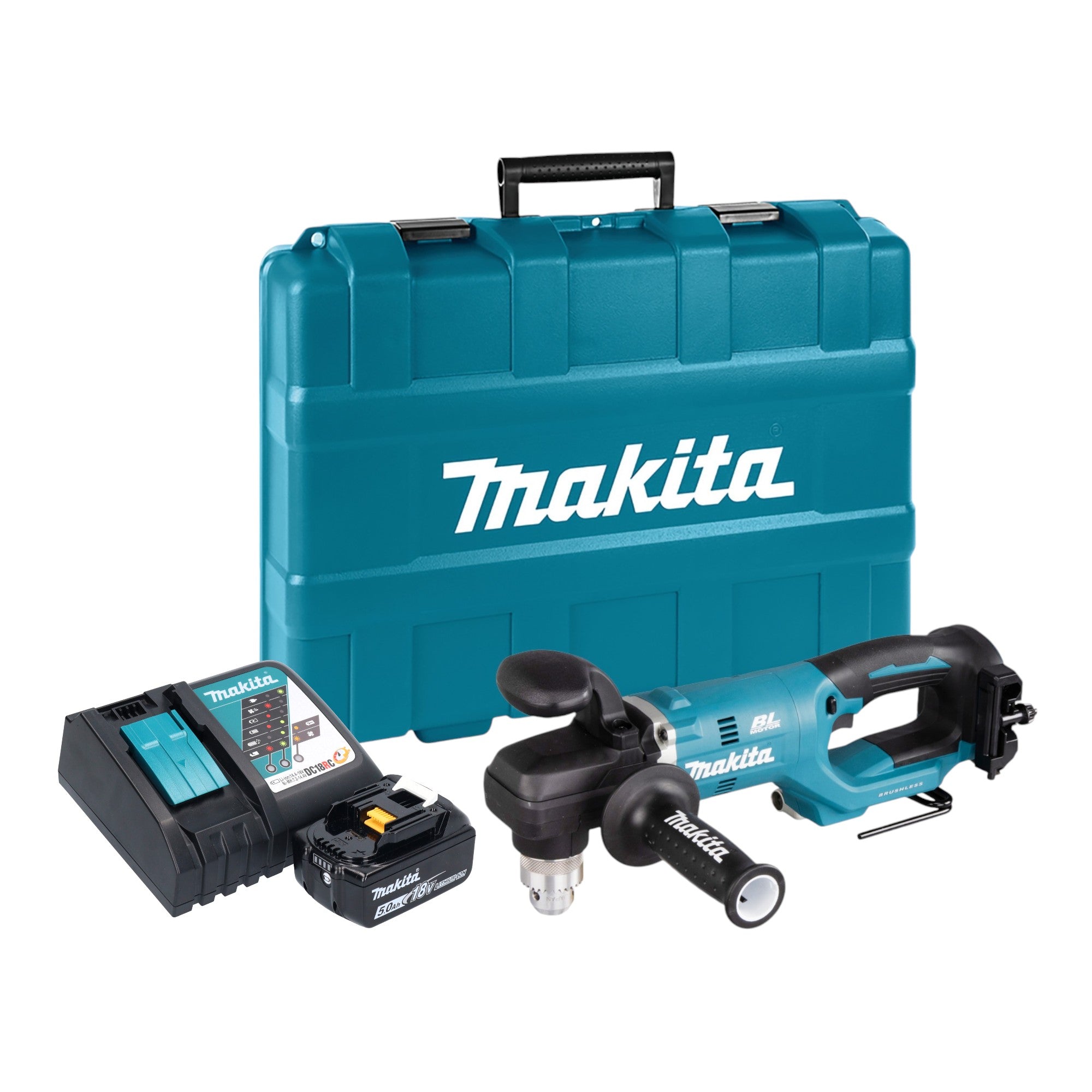 Makita DDA 450 RT1K Akku Winkelbohrmaschine 18 V 70 Nm Brushless 1x Akku 5 0 Ah Ladegeraet Koffer 0 - toolbrothers