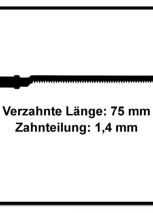 Festool S 75/1,4 K/5 Stichsägeblatt WOOD CURVES ( 204267 ) für PS 300, PSB 300, PS 400, PSC 400, PSBC 400, PSB 400, PS 420, PSB 420, PSC 420, PSBC 420