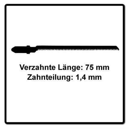 Festool S 75/1,4 K/5 Stichsägeblatt WOOD CURVES ( 204267 ) für PS 300, PSB 300, PS 400, PSC 400, PSBC 400, PSB 400, PS 420, PSB 420, PSC 420, PSBC 420
