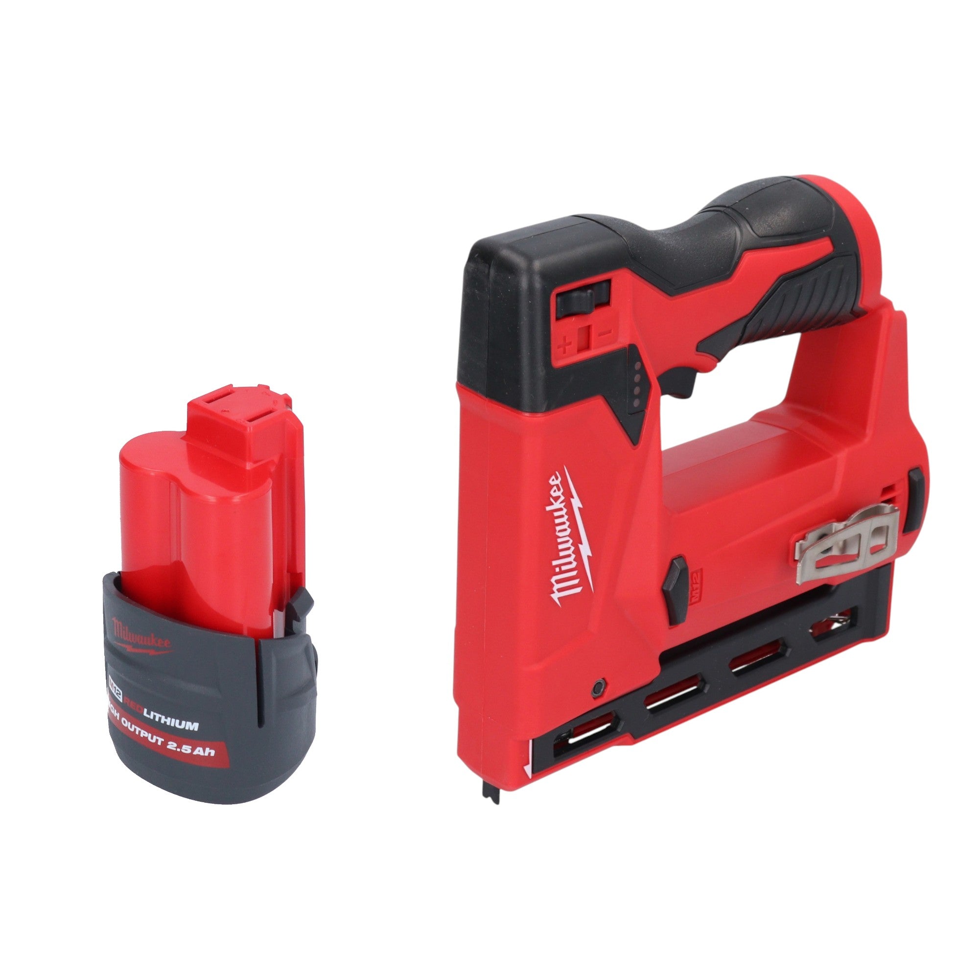 Milwaukee M12 BST 251 Akku Tacker 12 V 6 14 mm 1x Akku 2 5 Ah ohne Ladegeraet 0 - toolbrothers