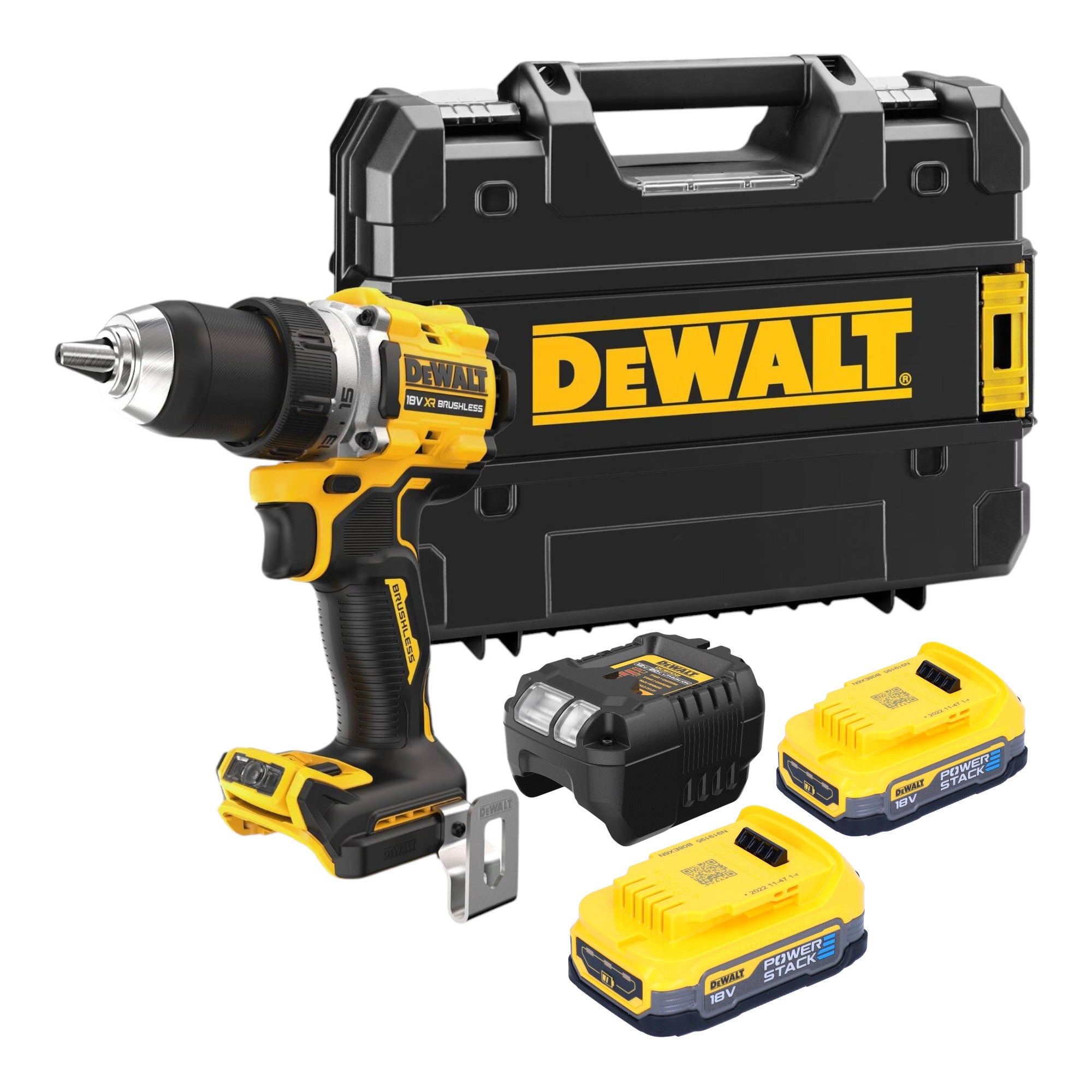 DeWalt DCD 800 E2T Akku Bohrschrauber 18 V 90 Nm Brushless 2x Powerstack Akku 1 7 Ah Ladegeraet TSTAK 0 - toolbrothers