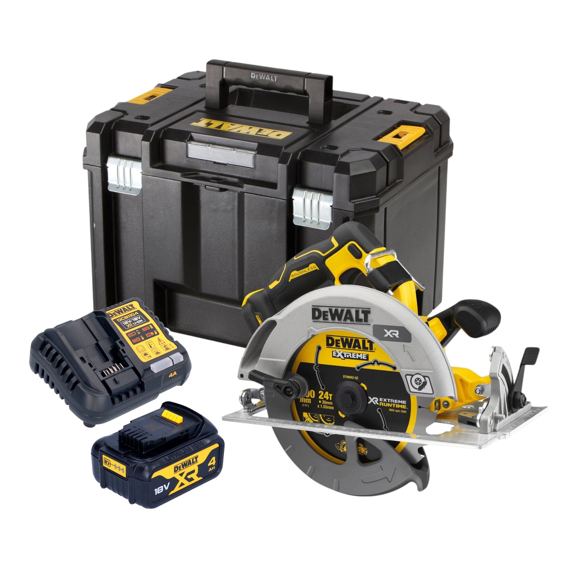 DeWalt DCS 573 M1T Akku Handkreissaege 18 V 190 x 30 mm Brushless 1x Akku 4 0 Ah Ladegeraet TSTAK 0 - toolbrothers