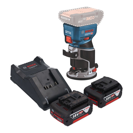 Bosch GKF 18V 8 Professional Akku Kantenfraese 18 V 8 0 mm Brushless 2x Akku 5 0 Ah Ladegeraet 0 - toolbrothers