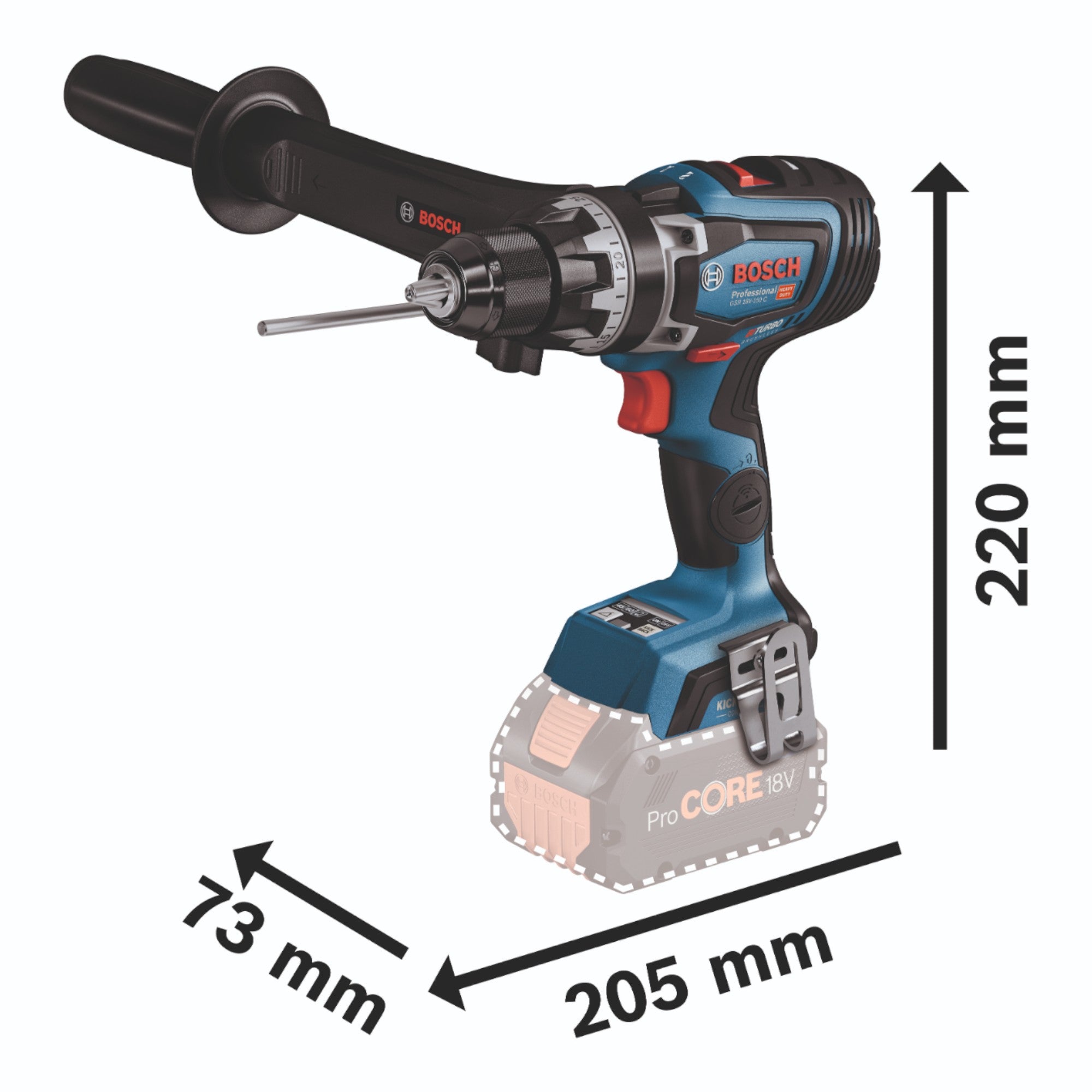 Bosch GSR 18V 150 C Professional Akku Bohrschrauber 18 V 150 Nm Brushless 1x ProCORE Akku 4 0 Ah Ladegeraet 4 - toolbrothers