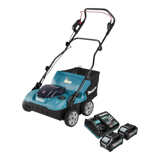 Makita UV 001 GM201 Akku Vertikutierer 40 V max XGT 38 cm 50 l Brushless 2x Akku 4 0 Ah Ladegeraet 0 - toolbrothers