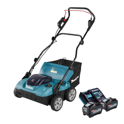 Makita UV 001 GT201 Akku Vertikutierer 40 V max XGT 38 cm 50 l Brushless 2x Akku 5 0 Ah Ladegeraet 0 - toolbrothers