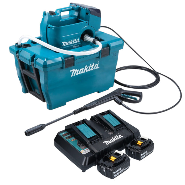 Makita DHW 080 PG2K Akku Hochdruckreiniger 36 V 2x 18 V 80 bar 380 l h Brushless 2x Akku 6 0 Ah Doppelladegeraet 0 - toolbrothers