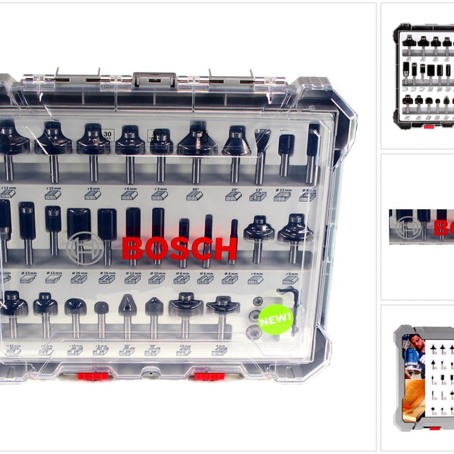Bosch Mixed Fraeser Set 8 mm 30 tlg Koffer 2607017475 fuer Oberfraesen mit Rundschaft Beschaedigt 0 - toolbrothers