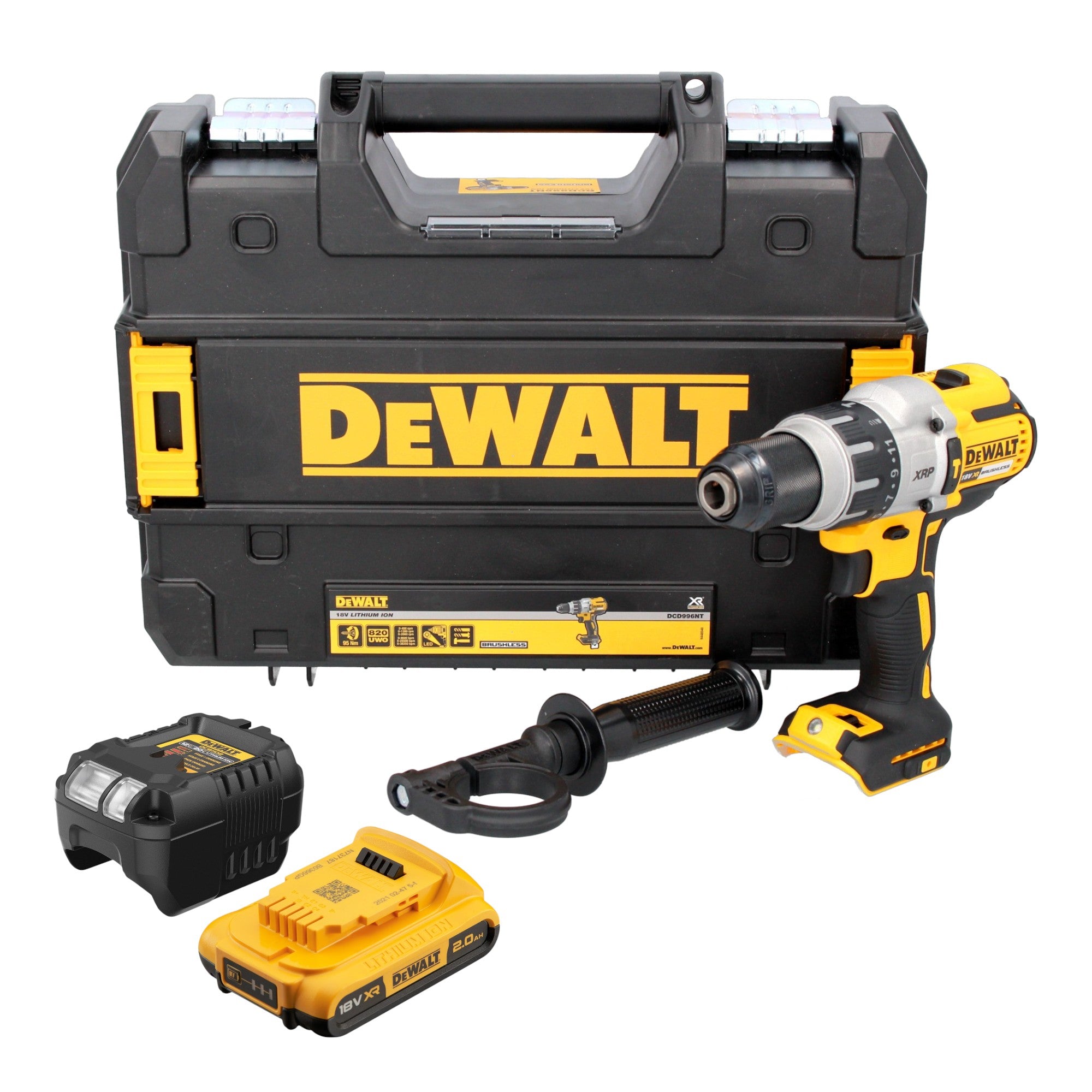 DeWalt DCD 996 D1T Akku Schlagbohrschrauber 18 V 95 Nm Brushless 1x Akku 2 0 Ah Ladegeraet TSTAK 0 - toolbrothers
