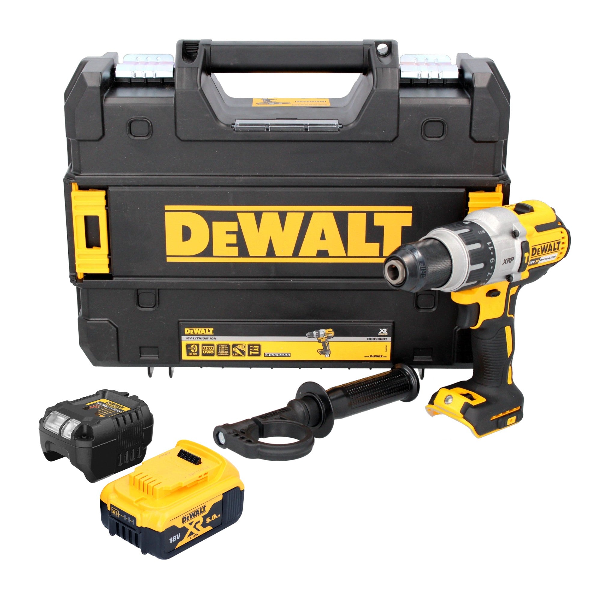 DeWalt DCD 996 P1T Akku Schlagbohrschrauber 18 V 95 Nm Brushless 1x Akku 5 0 Ah Ladegeraet TSTAK 0 - toolbrothers
