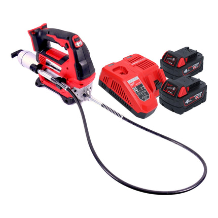 Milwaukee M18 GG 402 Akku Fettpresse 18 V 690 bar 2x Akku 4 0 Ah Ladegeraet 0 - toolbrothers