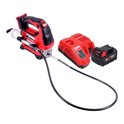 Milwaukee M18 GG 501 Akku Fettpresse 18 V 690 bar 1x Akku 5 0 Ah Ladegeraet 0 - toolbrothers