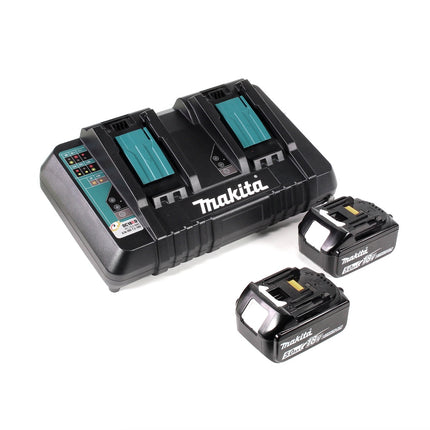 Makita DUC 355 PT2 Akku Kettensäge 36V ( 2x18V ) Brushless 35 cm + 2x 5,0 Ah Akku + Doppelladegerät - Toolbrothers