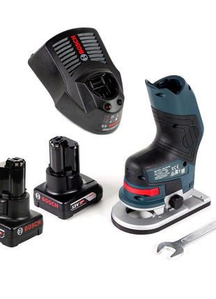 Bosch GKF 12V-8 Akku Kantenfräse 12V + 2x Akku 6,0Ah + Schnellladegerät - Toolbrothers