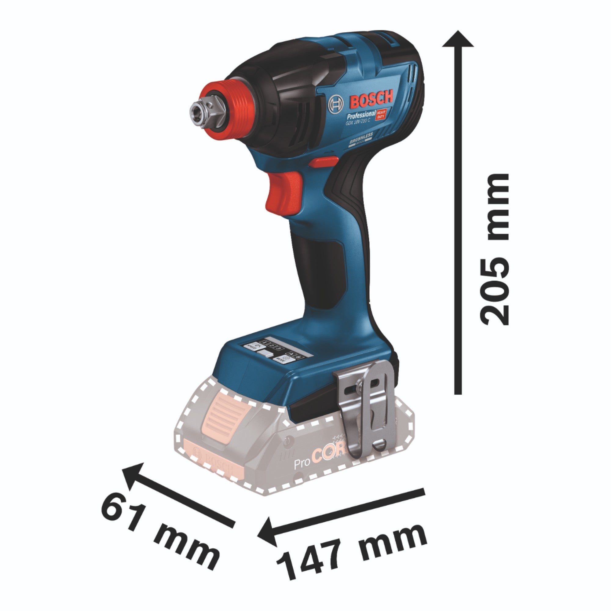Bosch GDX 18V 210 C Professional Akku Drehschlagschrauber 18 V 210 Nm Brushless 2x Akku 2 0 Ah Ladegeraet GCY 42 Bluetooth Modul 4 - toolbrothers