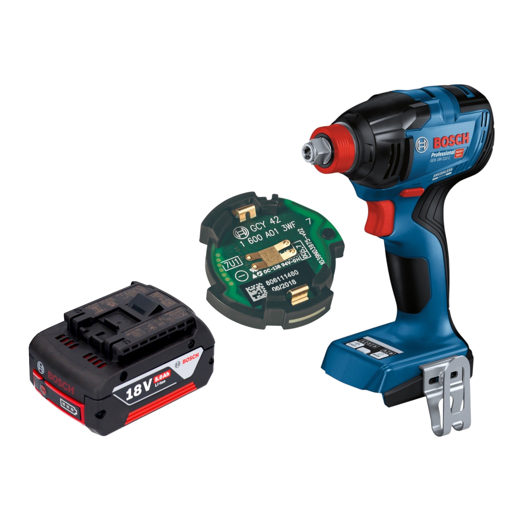 Bosch GDX 18V 210 C Professional Akku Drehschlagschrauber 18 V 210 Nm Brushless 1x Akku 5 0 Ah GCY 42 Bluetooth Modul ohne Ladegeraet 0 - toolbrothers