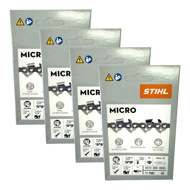Stihl 4x 1 4 Picco Micro 3 PM3 Saegekette 30 cm 1 4 P 1 1 mm 65 TG 4 Stueck 4x 36700000065  0 - toolbrothers