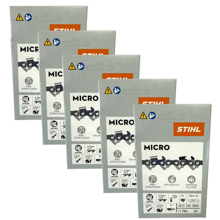 Stihl 5x 1 4 Picco Micro 3 PM3 Saegekette 30 cm 1 4 P 1 1 mm 64 TG 5 Stueck 5x 36700000064  0 - toolbrothers