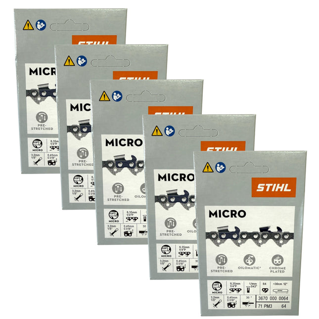 Stihl 5x 1 4 Picco Micro 3 PM3 Saegekette 30 cm 1 4 P 1 1 mm 64 TG 5 Stueck 5x 36700000064  0 - toolbrothers