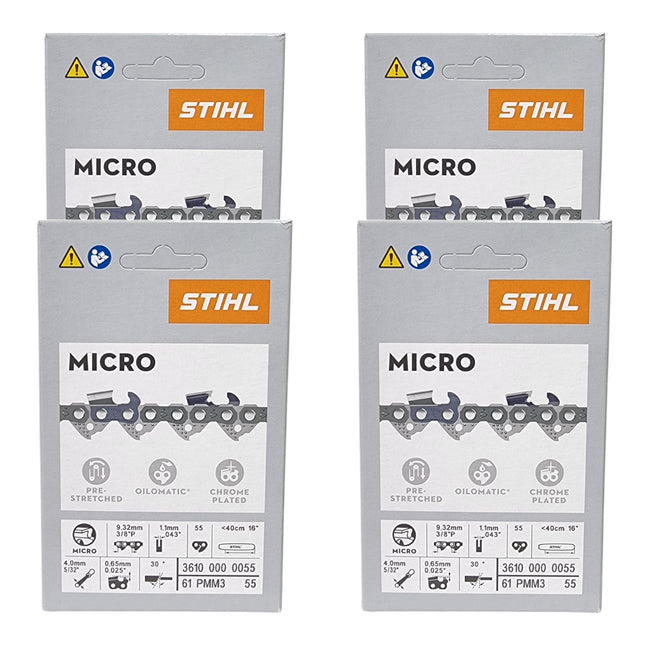 Stihl 4x 3 8 Picco Micro Mini 3 PMM3 Saegekette 40 cm 3 8 P 1 3 mm 55 TG 4 Stueck 4x 36100000055  0 - toolbrothers