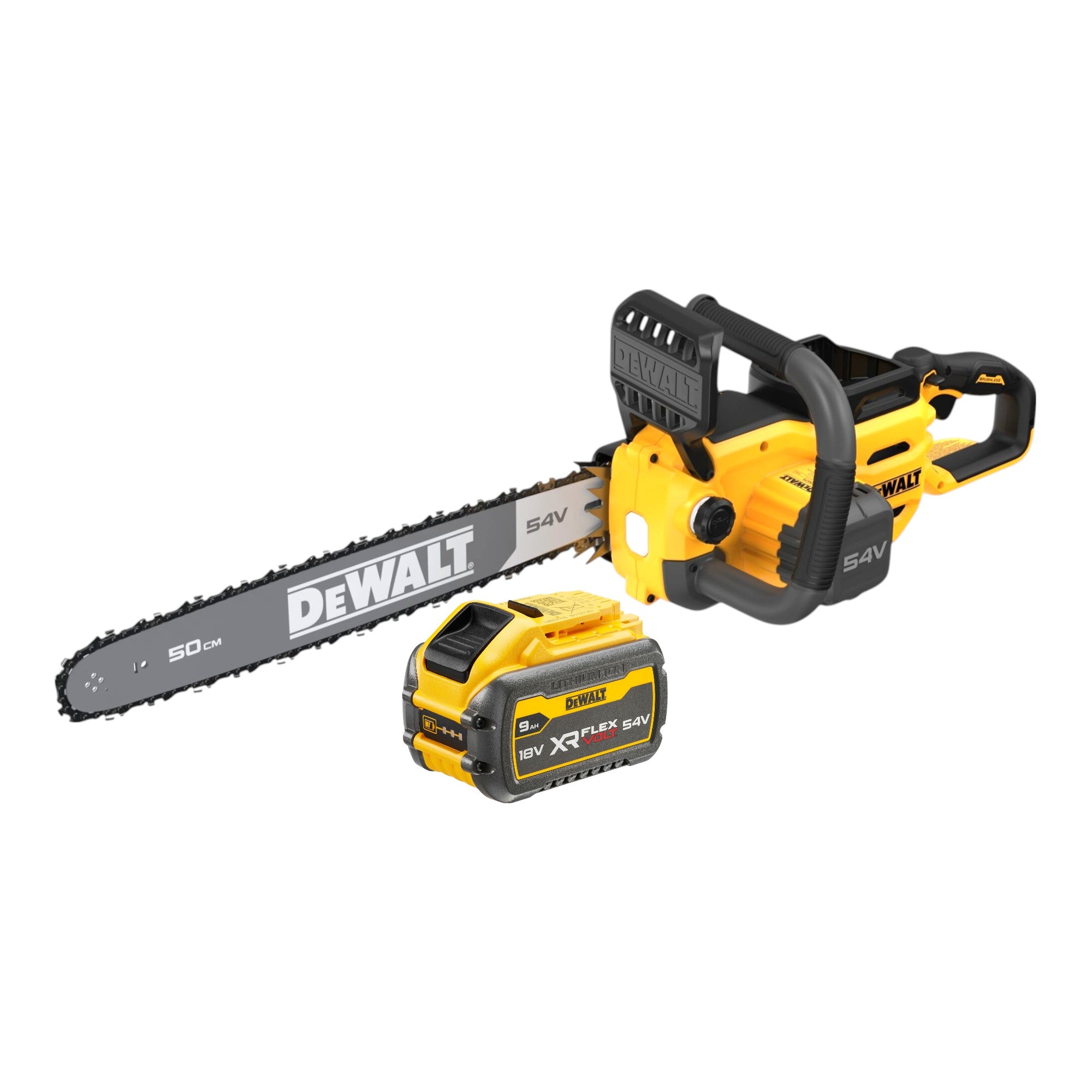 DeWalt DCMCS 575 N Akku Kettensaege 54 V FlexVolt 50 cm Brushless 1x Akku 9 0 Ah ohne Ladegeraet 0 - toolbrothers
