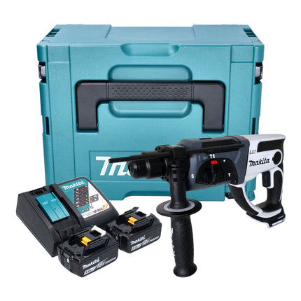 Makita DHR 202 RTJW Akku Bohrhammer 18 V 20 mm 2 0 J weiss 2x Akku 5 0 Ah Ladegeraet Makpac 0 - toolbrothers