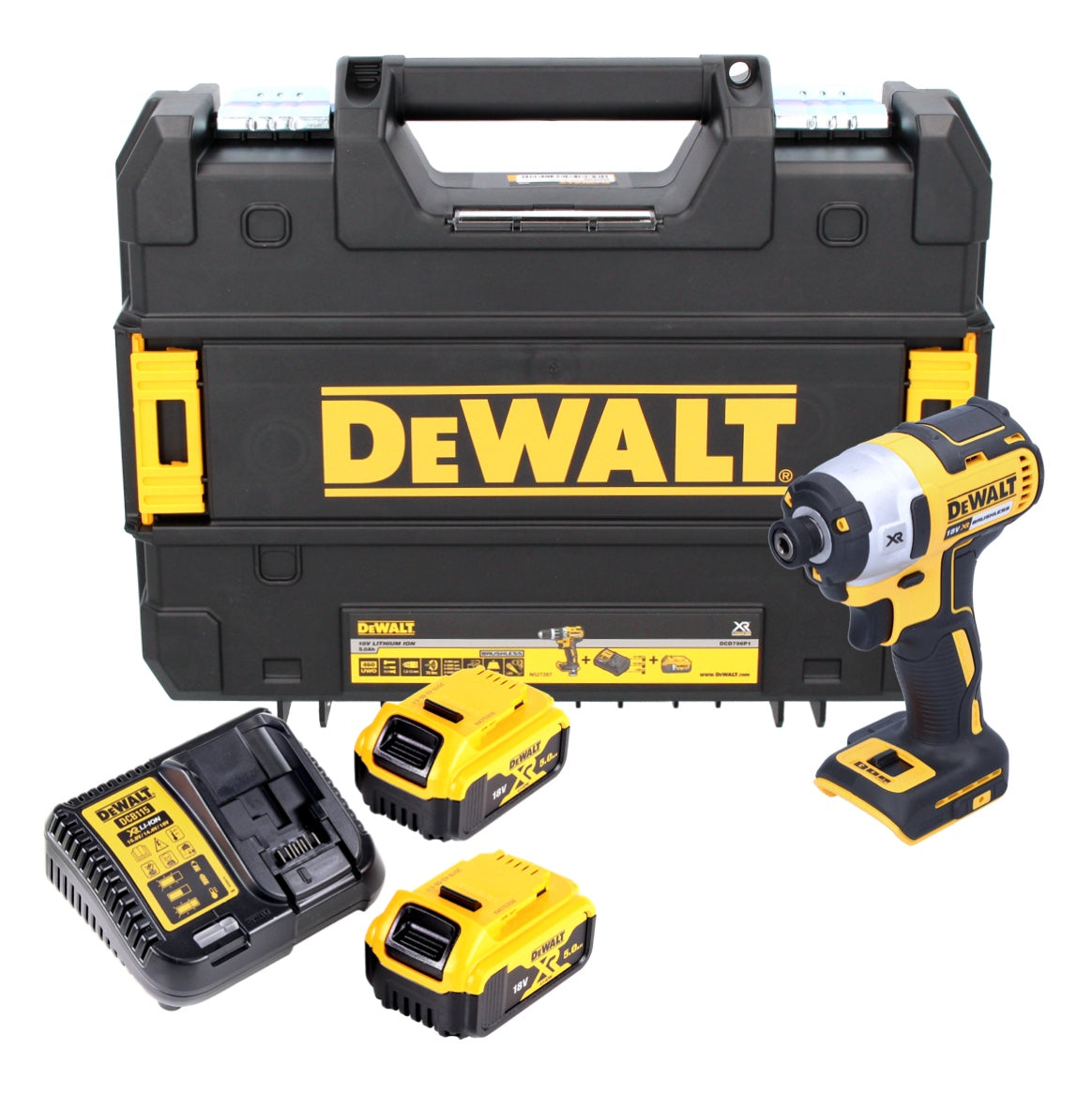 DeWalt DCF 887 P2T Akku Schlagschrauber 18 V 205 Nm 1 4 Brushless 2x Akku 5 0 Ah Ladegeraet TSTAK 0 - toolbrothers