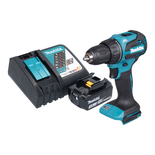 Makita DDF 490 RF1 Akku Bohrschrauber 18 V 65 Nm 1 2 Brushless 1x Akku 3 0 Ah Ladegeraet 0 - toolbrothers