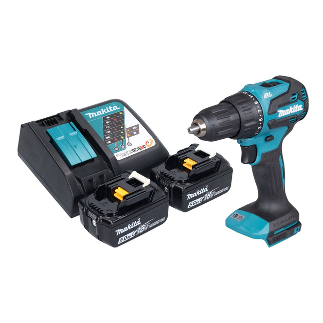 Makita DHP 490 RT Akku Schlagbohrschrauber 18 V 65 Nm Brushless 2x Akku 5 0 Ah Ladegeraet 0 - toolbrothers
