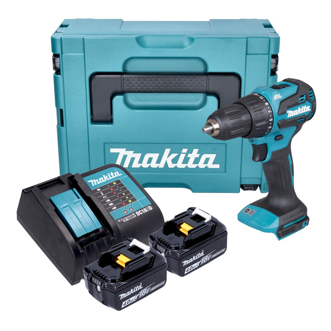 Makita DHP 490 SMJ Akku Schlagbohrschrauber 18 V 65 Nm Brushless 2x Akku 4 0 Ah Ladegeraet Makpac 0 - toolbrothers